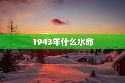 1943年什么水命