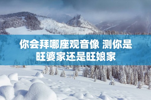 你会拜哪座观音像 测你是旺婆家还是旺娘家