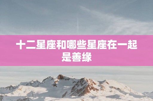 十二星座和哪些星座在一起是善缘