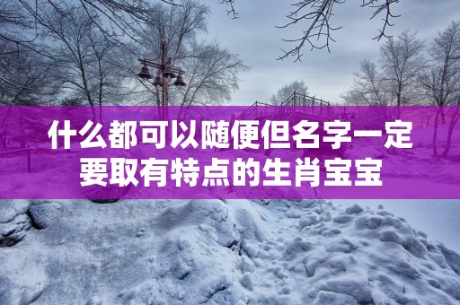 什么都可以随便但名字一定要取有特点的生肖宝宝