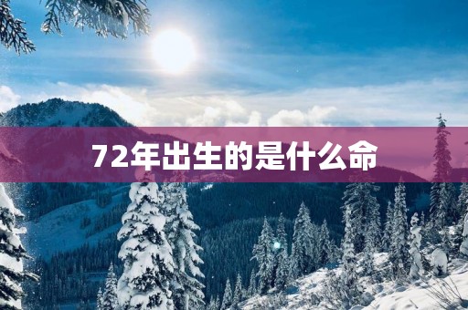 72年出生的是什么命