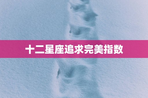 十二星座追求完美指数