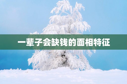 一辈子会缺钱的面相特征