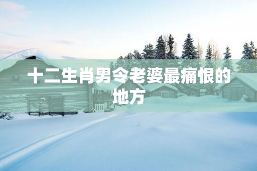 十二生肖男令老婆最痛恨的地方