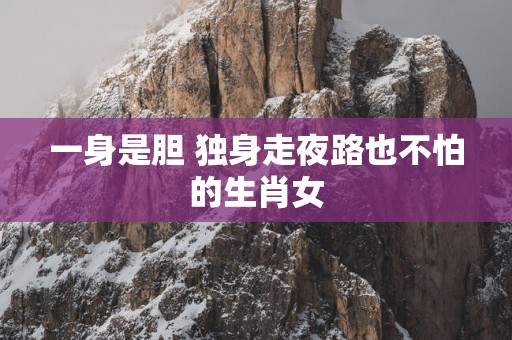 一身是胆 独身走夜路也不怕的生肖女
