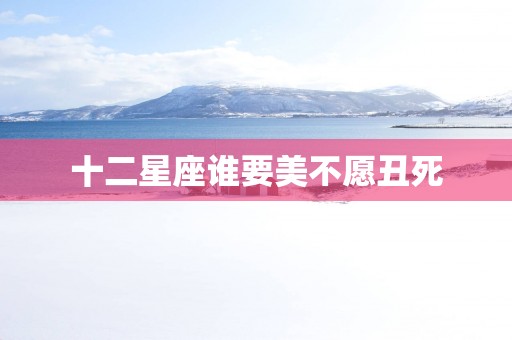 十二星座谁要美不愿丑死