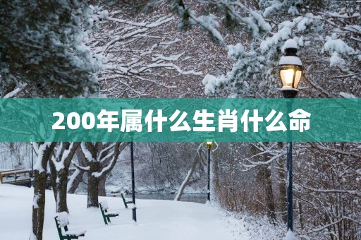 200年属什么生肖什么命