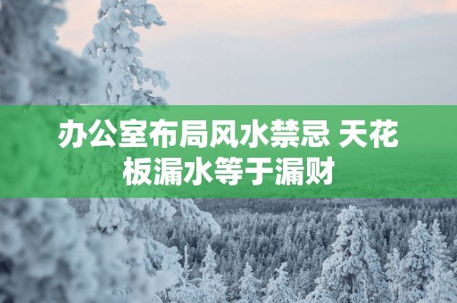 办公室布局风水禁忌 天花板漏水等于漏财