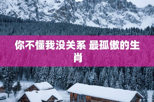 你不懂我没关系 最孤傲的生肖