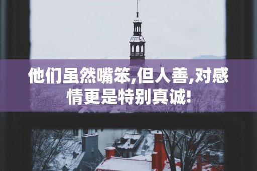 他们虽然嘴笨,但人善,对感情更是特别真诚!