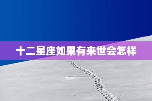 十二星座如果有来世会怎样