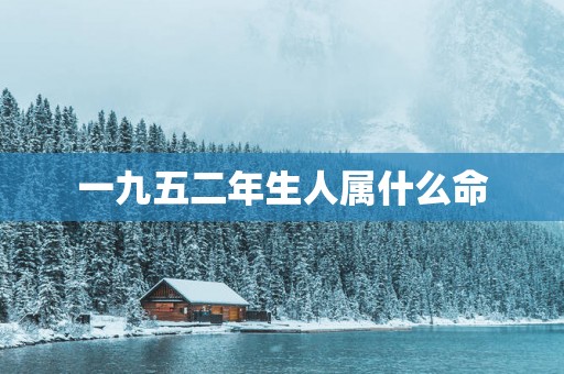 一九五二年生人属什么命