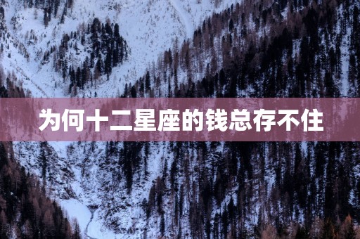 为何十二星座的钱总存不住
