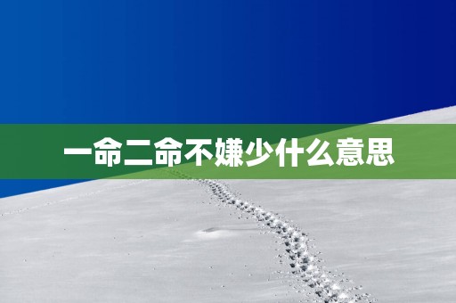 一命二命不嫌少什么意思