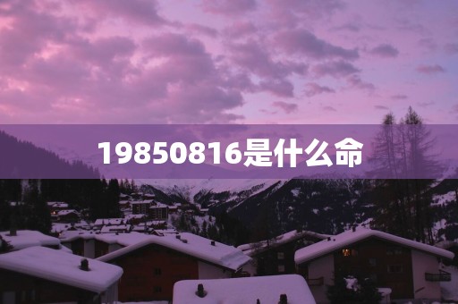 19850816是什么命