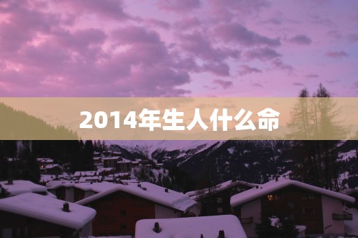 2014年生人什么命