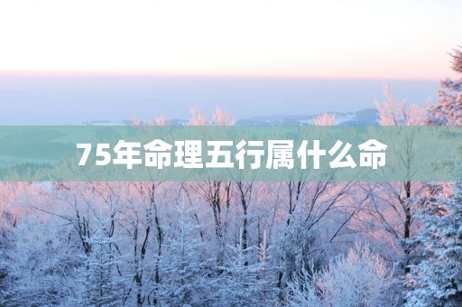 75年命理五行属什么命