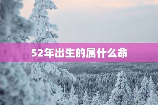 52年出生的属什么命