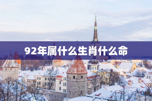 92年属什么生肖什么命