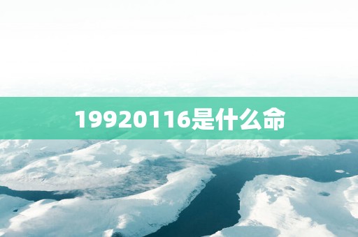 19920116是什么命