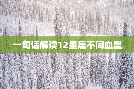 一句话解读12星座不同血型