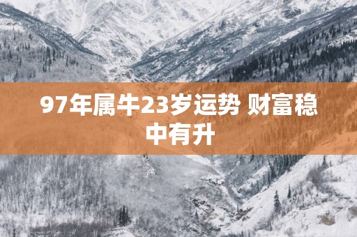 97年属牛23岁运势 财富稳中有升