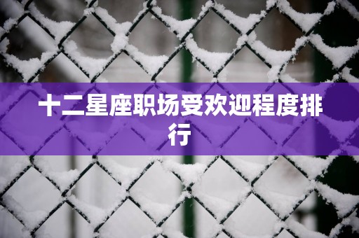 十二星座职场受欢迎程度排行