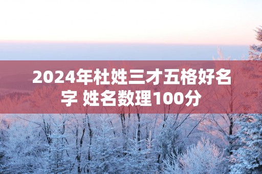 2025年杜姓三才五格好名字 姓名数理100分