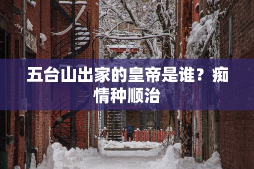 五台山出家的皇帝是谁？痴情种顺治