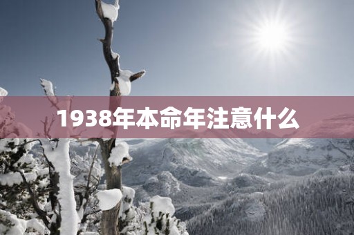 1938年本命年注意什么