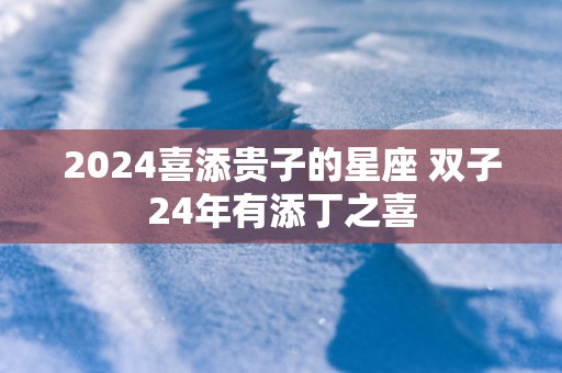 2025喜添贵子的星座 双子24年有添丁之喜