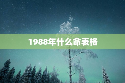 1988年什么命表格
