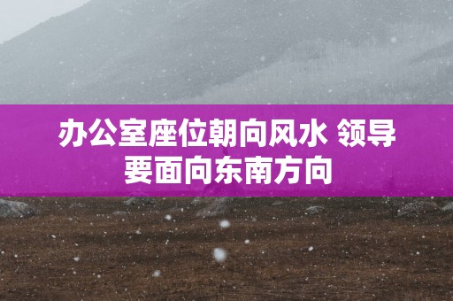 办公室座位朝向风水 领导要面向东南方向