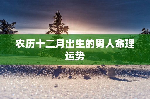 农历十二月出生的男人命理运势