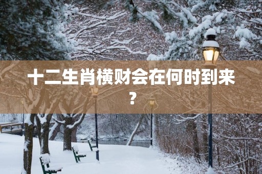 十二生肖横财会在何时到来？