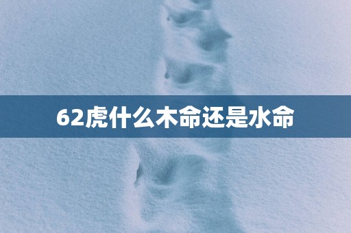 62虎什么木命还是水命