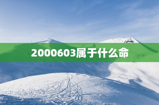 2000603属于什么命
