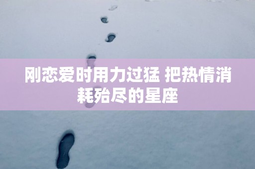 刚恋爱时用力过猛 把热情消耗殆尽的星座
