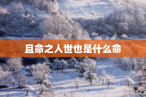 且命之人世也是什么命