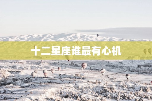 十二星座谁最有心机