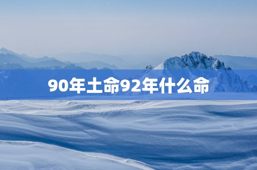 90年土命92年什么命