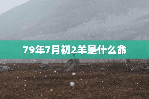 79年7月初2羊是什么命