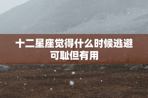 十二星座觉得什么时候逃避可耻但有用