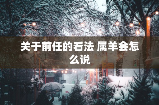 关于前任的看法 属羊会怎么说