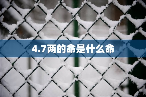 4.7两的命是什么命