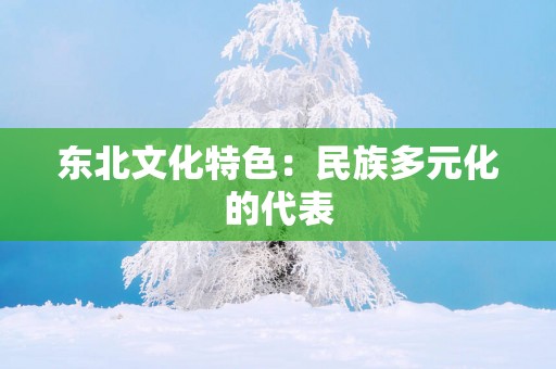 东北文化特色：民族多元化的代表