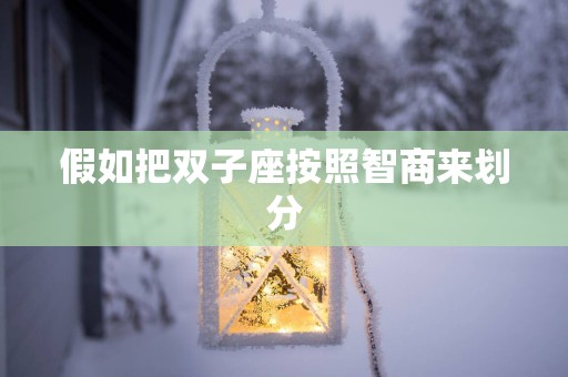 假如把双子座按照智商来划分
