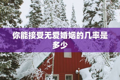 你能接受无爱婚姻的几率是多少
