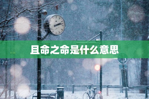且命之命是什么意思