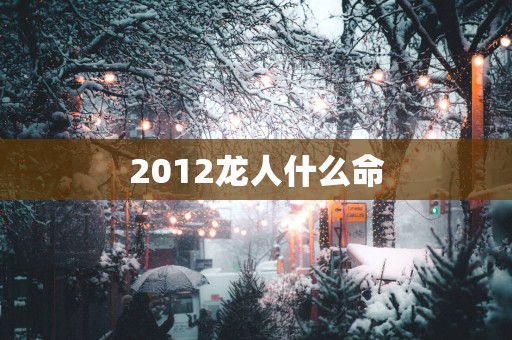 2012龙人什么命